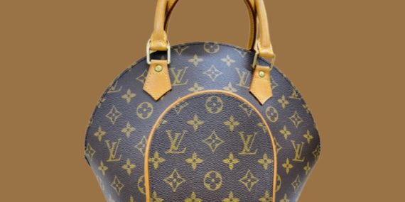 Louis Vuitton Handbag On Brown Background