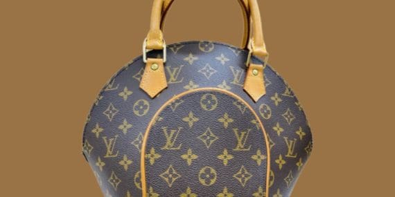 Louis Vuitton Handbag On Brown Background